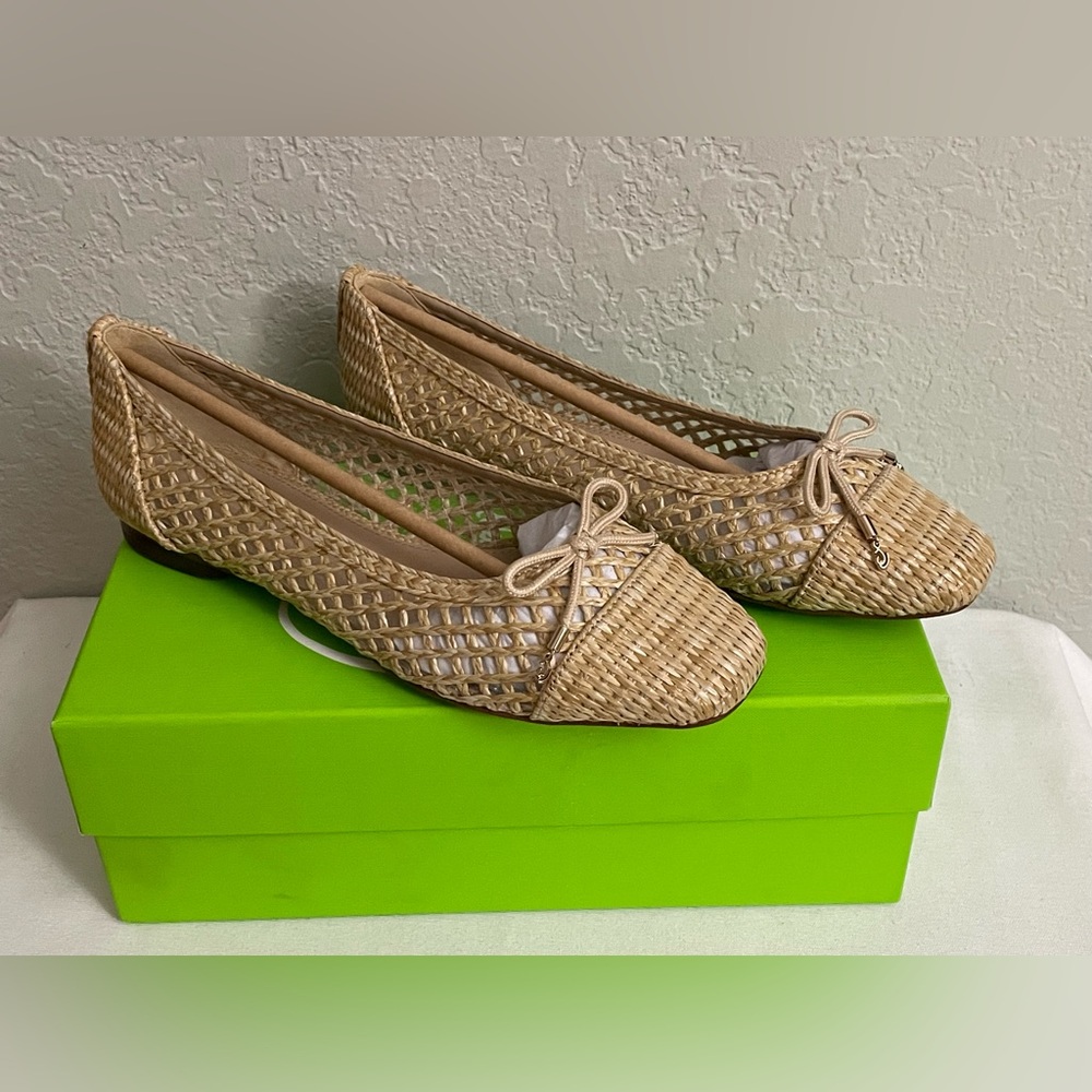 Sam Edelman May Ballet Flats in Dark Natural Raffia - Womens Size 7